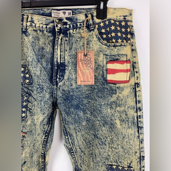 Diamond Stash size Large/38 Men’s Sahara American Flag Jacket Vest & Jeans - Picture 10 of 16